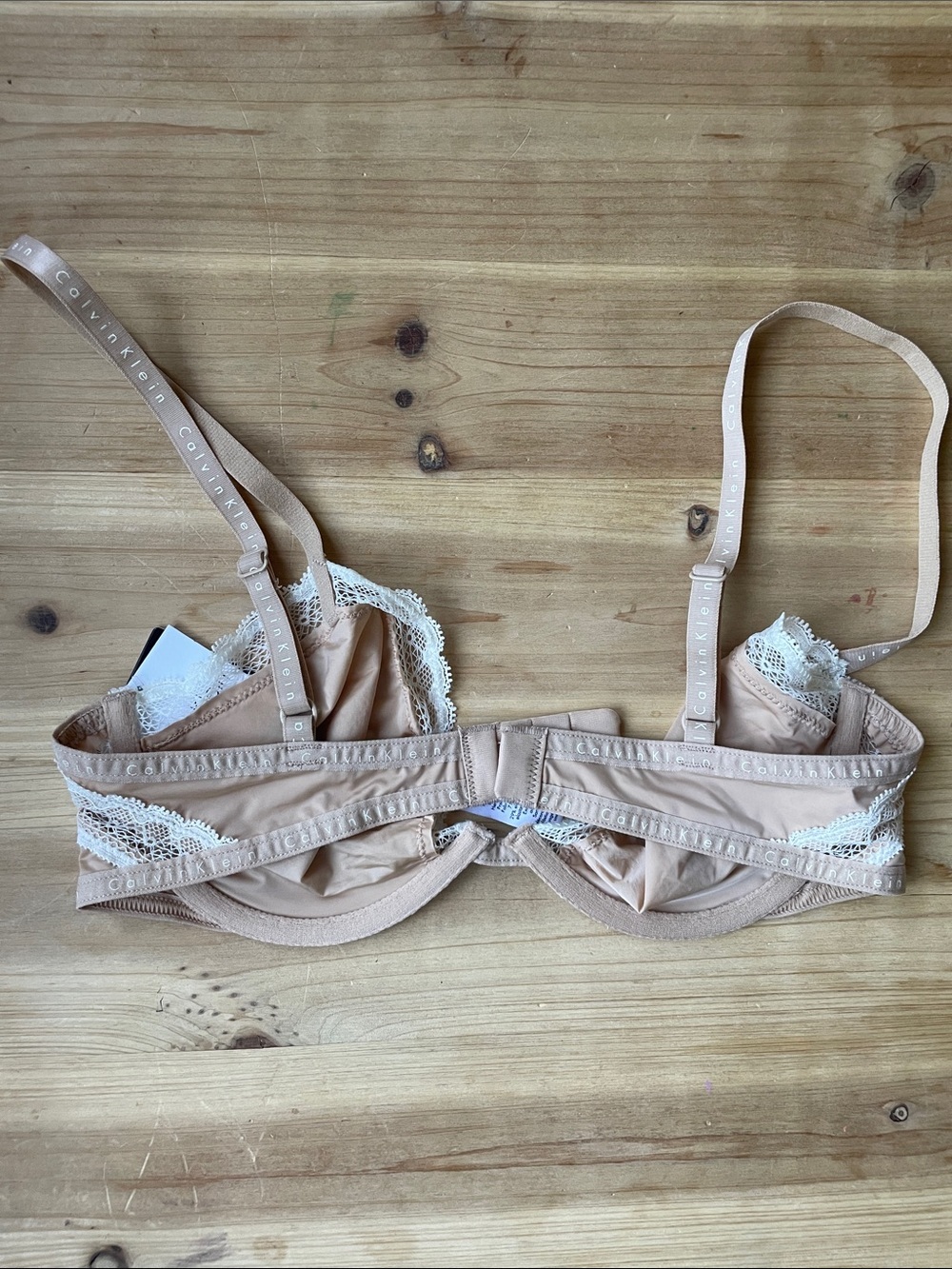 Calvin Klein Beige Dainty Lace-Trim Bare Underwire Bra NWT - Picture 5 of 11